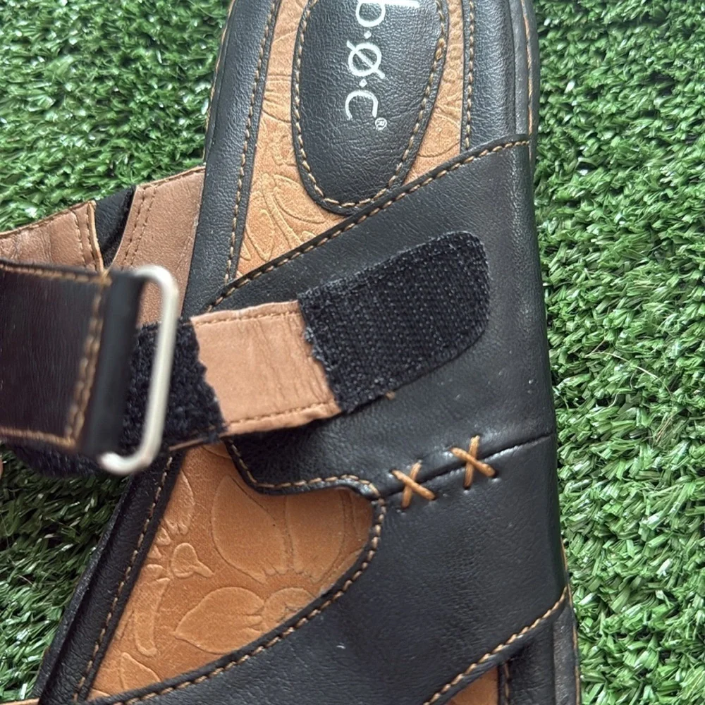 NWOT BOC Women’s Black Slip on Sandals with Adjustable Side Strap